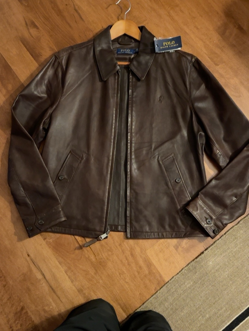 NWT Polo Ralph Lauren Men’s Lambskin Leather Jacket Brown L $698